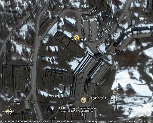 Cesana San Sicario（チェサーナサンシカーリオ） Google Earth衛星写真