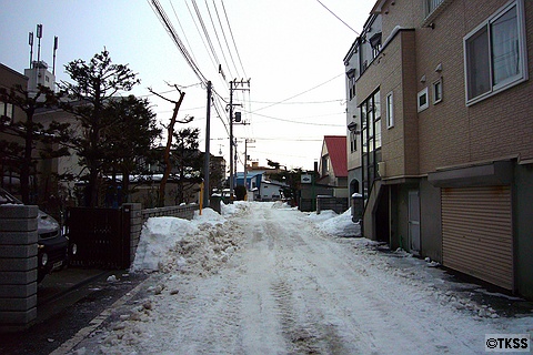 除雪後の道路